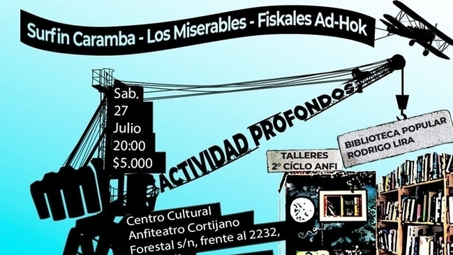 Fiskales Ad Hok, Los Miserables y Surfin Caramba se unen para impulsar Centro Cultural en Conchalí