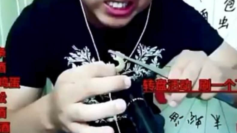 Video blogger chino murió en vivo mientras comía insectos y bebía