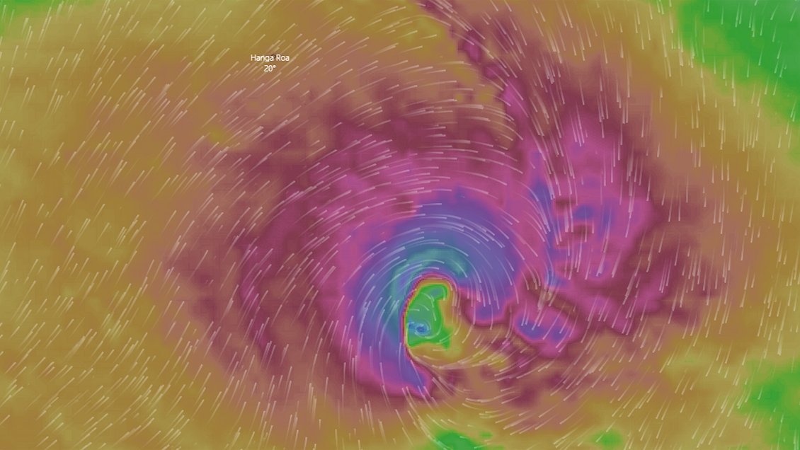 Vientos huracanados causaron daños en Rapa Nui
