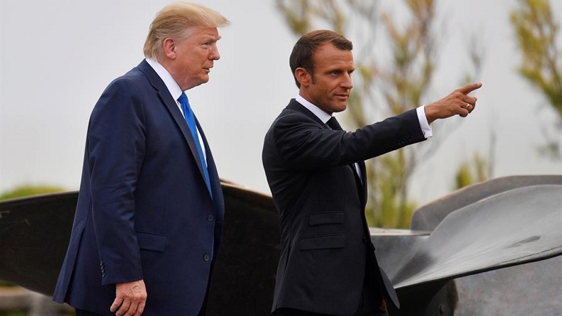 G7: Macron y Trump mantienen un conciliador primer cara a cara