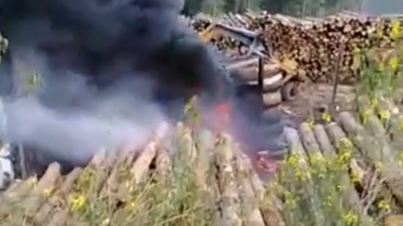 Denuncian ataque incendiario en predio de forestal Mininco ubicado en Contulmo