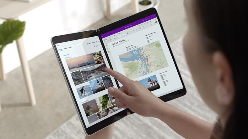 Microsoft presentó su propio teléfono con pantalla plegable y Android