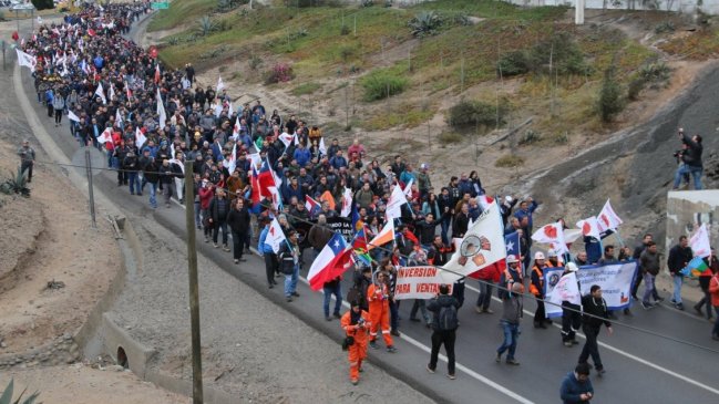 Trabajadores protestaron por posible cierre de Codelco Ventanas