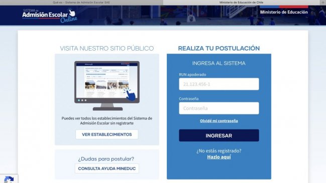 Mineduc publica este martes resultados del Sistema de Admisión Escolar