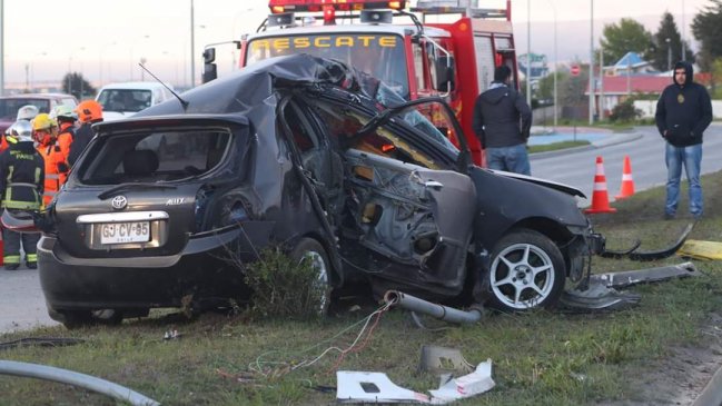 Dos heridos dejó violento accidente de tránsito en Punta Arenas