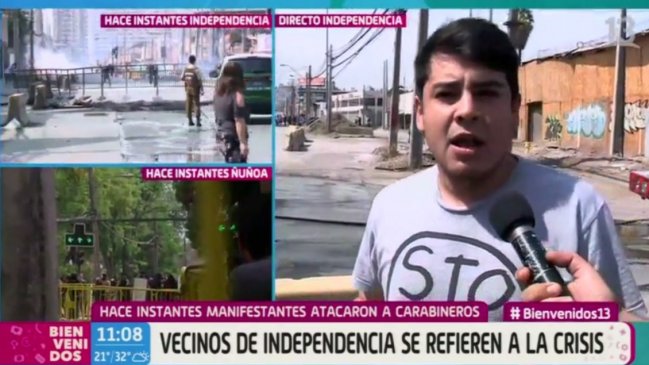 Joven interrumpió en vivo a Canal 13 con elocuencia: Estoy cansado que vengan a mostrar desmanes