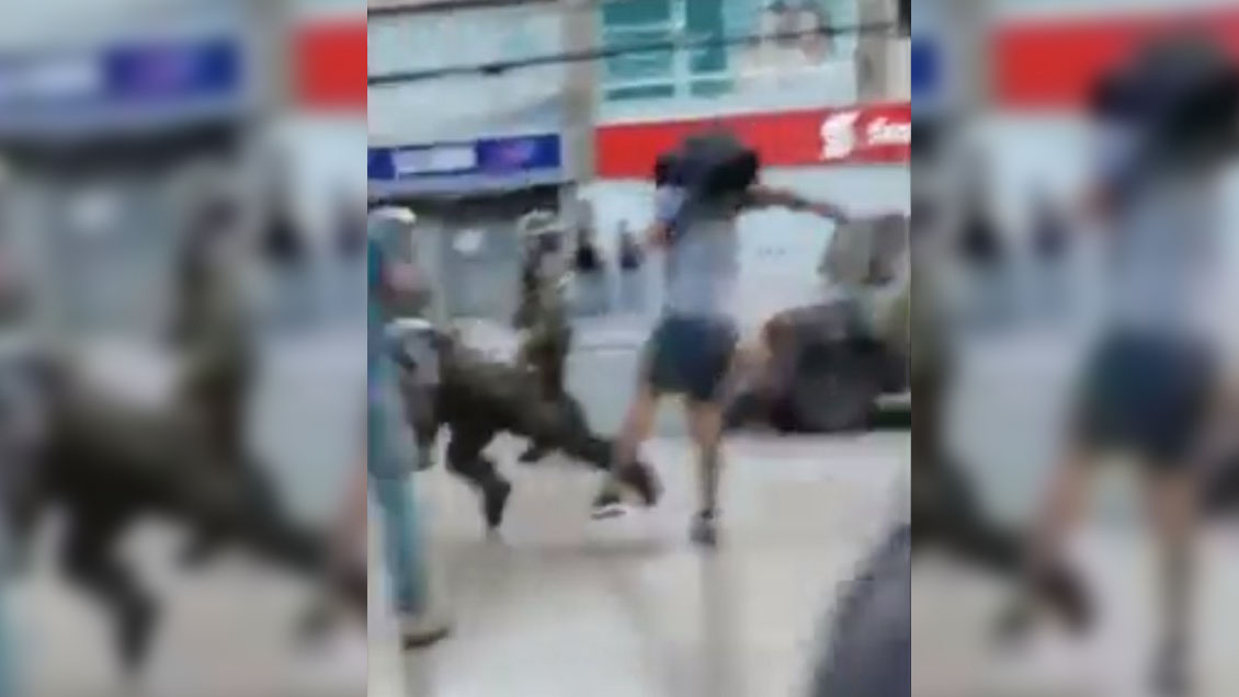 Copiapó: Carabinero resultó con lesiones graves tras ser pateado por la espalda por manifestante