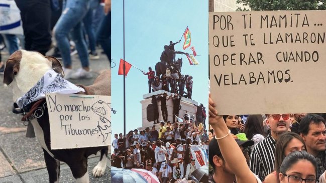Las consignas de la movilización chilena que se repitieron en protestas de Colombia