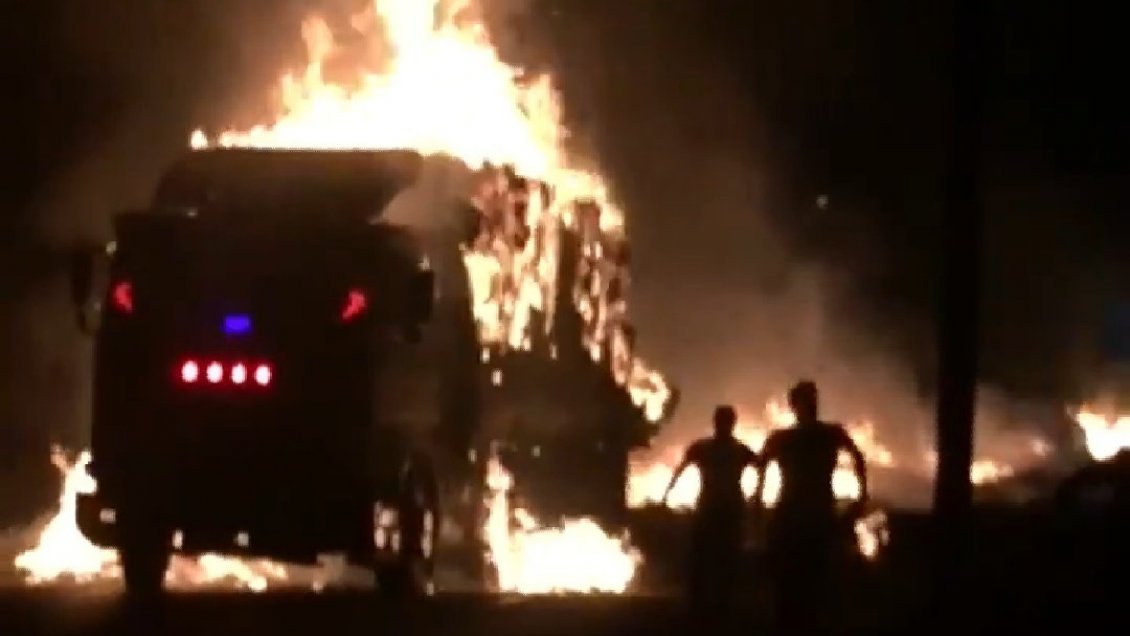 Camioneros exigieron al Gobierno responsables por ataque incendiario en Talca