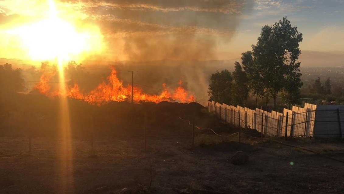Bomberos y Conaf combaten dos incendios forestales en Santiago