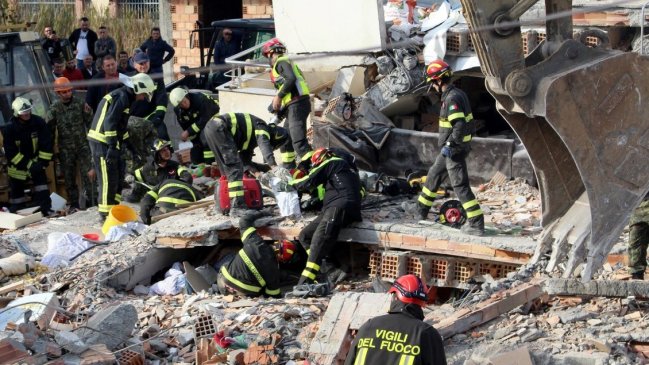 Asciende a 40 el número de fallecidos por terremoto en Albania