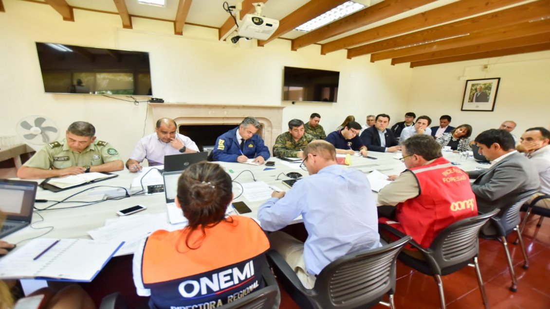 Comité Operativo de Emergencias fue convocado a simulacro de incendios forestales en Ñuble