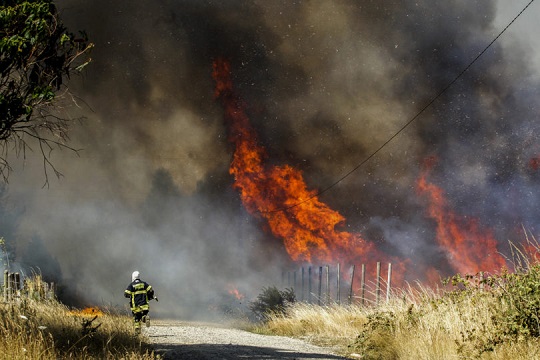 Autoridades bajan alerta roja por incendio forestal en Lumaco