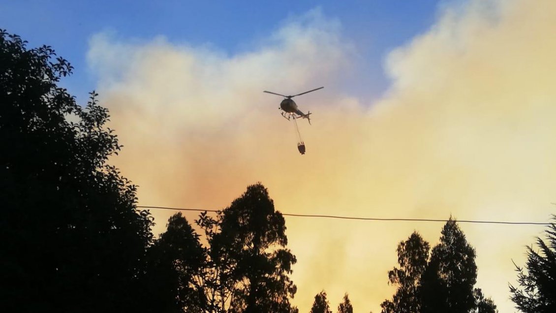Se declara Alerta Roja para la comuna de Hualaihué por incendio forestal