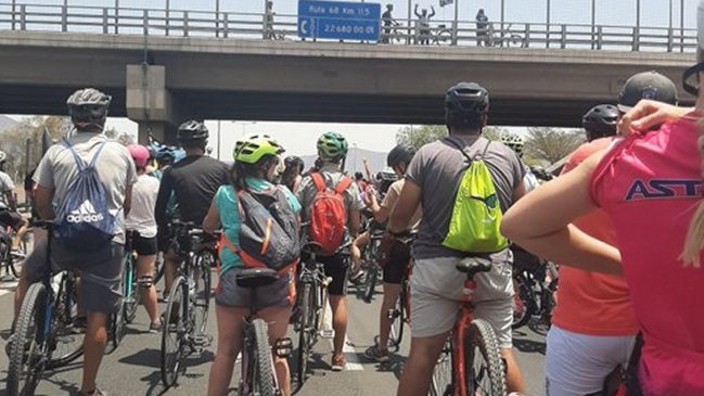 Protesta ciclista llegó hasta la Ruta 68