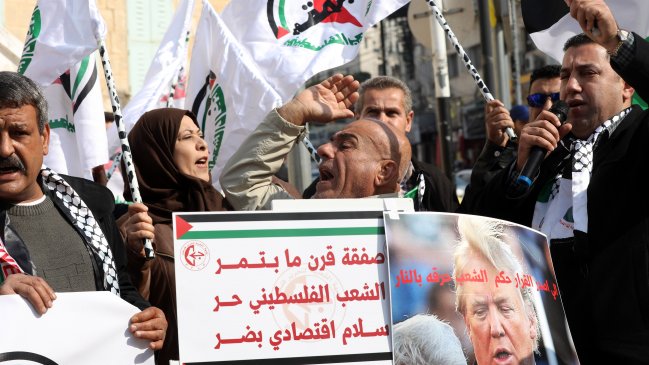  Jordanos protestan contra el plan de paz de Trump  