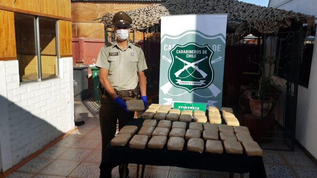 Carabineros incautó 44 kilos de pasta base en Arica