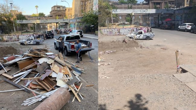 Municipio de Santiago multará a Carabineros por arrojar escombros en la vía pública