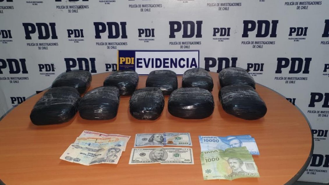 Más de mil millones de pesos en cocaína base fueron incautados en los pasos fronterizos de Arica