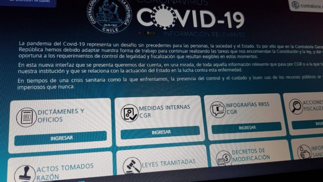 Contraloría lanzó plataforma que compila datos sobre el Covid-19