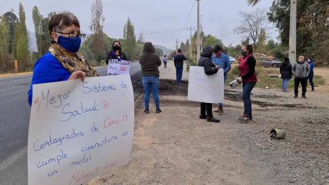 Vecinos protestaron por traslado de pacientes con Covid-19 a residencia sanitaria en San Vicente