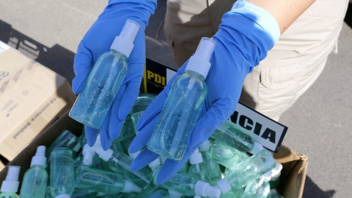 PDI incautó 321 litros de alcohol gel ilegal en Valparaíso