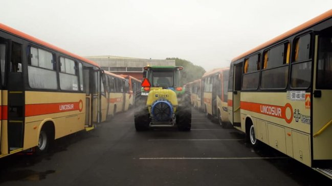 Más de 50 micros fueron sanitizadas en La Serena