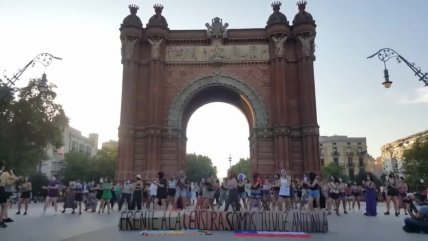   Hasta Barcelona llegó protesta para exigir justicia para Antonia Barra 