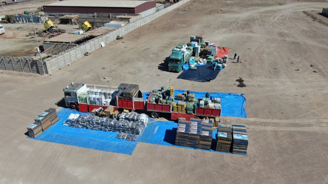 Aduanas descubrió cinco camiones cargados con contrabando avaluado en más de 4 millones de dólares