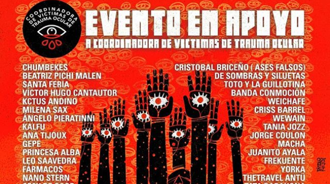 Músicos se unen en evento benéfico para víctimas de trauma ocular durante el estallido social