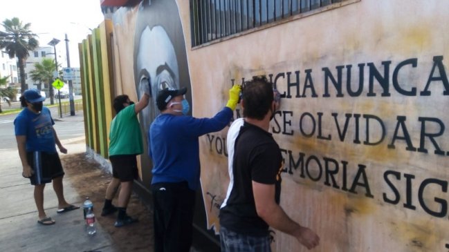 Desconocidas pintarrajearon mural que recuerda a ejecutado político en Iquique