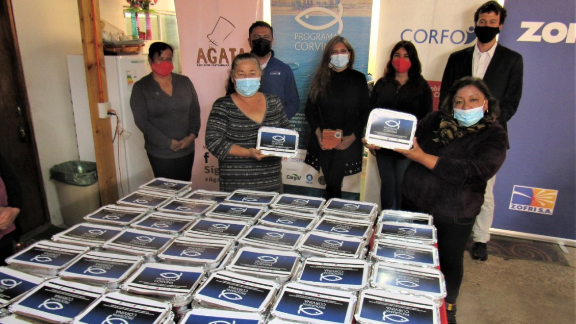 Dos comedores solidarios de Alto Hospicio recibieron 450 raciones de corvina