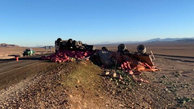 Volcamiento de camión dejó un lesionado en Antofagasta