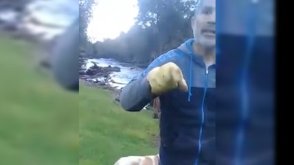  Parcelero expulsó agresivamente de orilla de río a un guía de pesca  