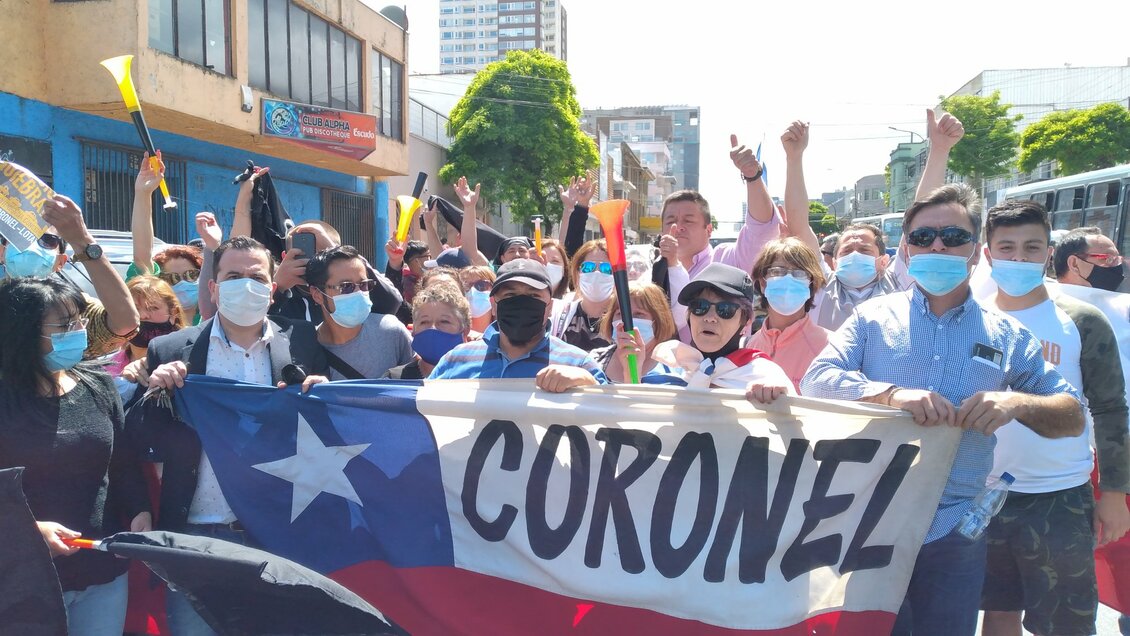 Manifestación de comerciantes de Lota y Coronel generó alta congestión vehicular en el Biobío