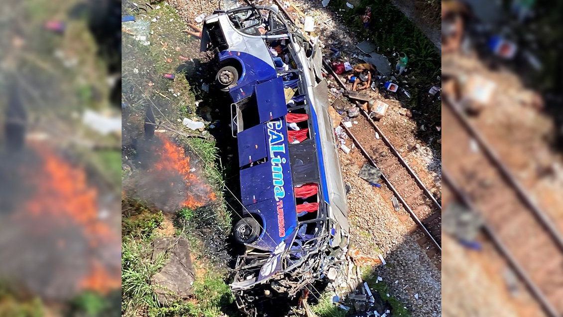 Brasil: Al menos 16 muertos luego de que bus cayera de una altura de 23 metros desde un viaducto
