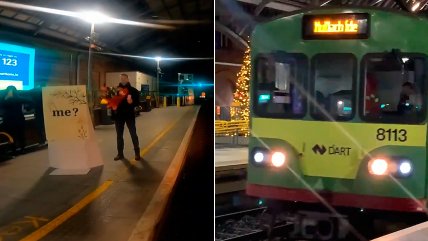   Hombre le propone matrimonio a su novia maquinista al llegar a la estación 