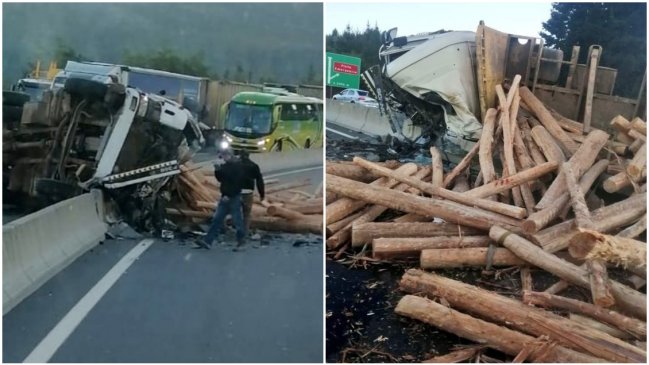 Conductor murió tras chocar su camión con barrera de contención en Lota