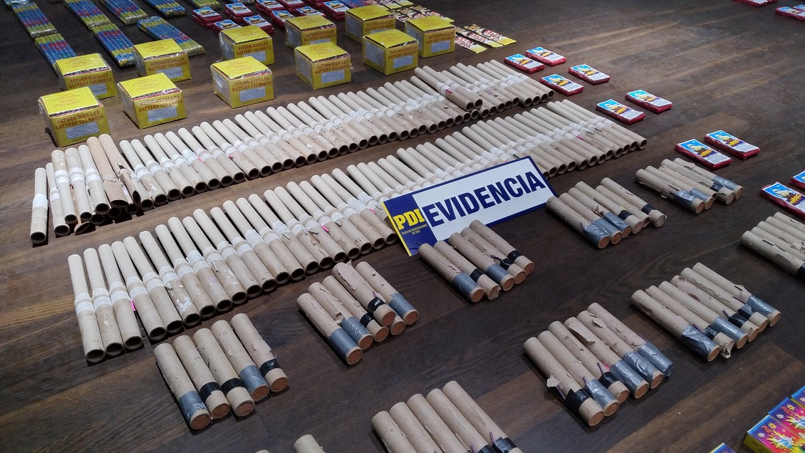 Incautan casi seis mil fuegos artificiales en cuatro comunas del Biobío
