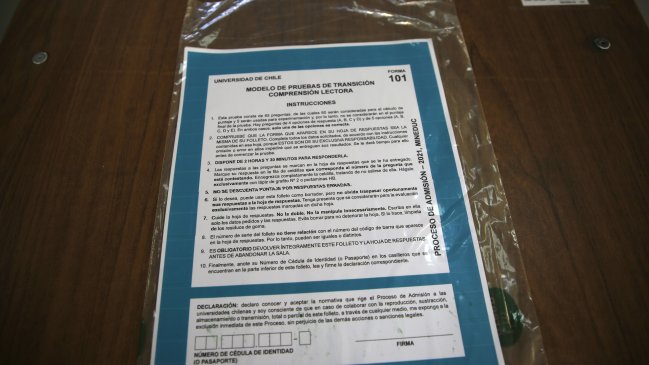 Este lunes comienza la rendición de la Prueba de Transición Universitaria