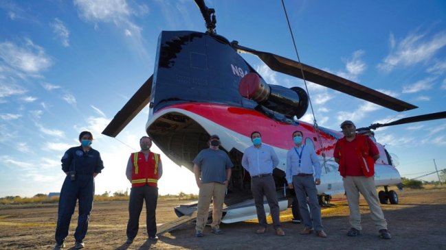 Helicóptero Chinook refuerza la capacidad de combate aéreo de incendios forestales en Ñuble