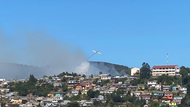 Alerta roja comunal para Tomé por incendio en cerro Estanque