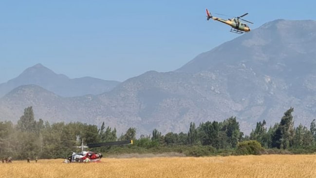 Helicóptero que iba a combatir incendio forestal capotó en la Región de O'Higgins