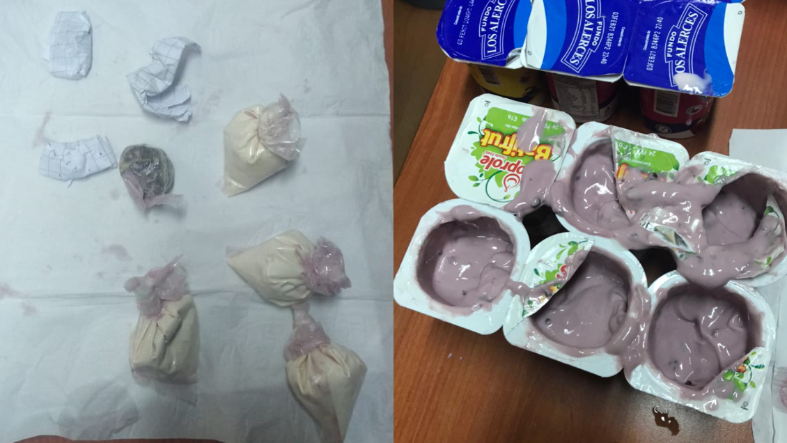 Gendarmería detectó intento de ingresar droga a la cárcel de Lebu en potes de yogurt