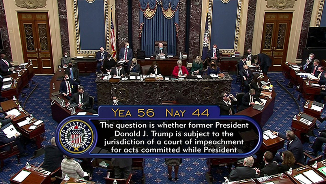 Senado de EEUU aprobó la constitucionalidad del juicio político contra Trump