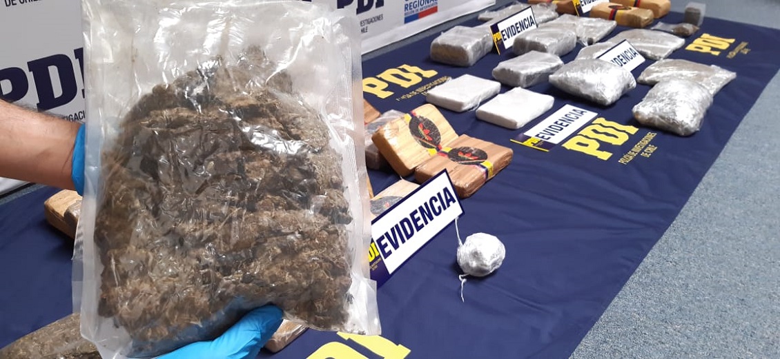 PDI detuvo a cuatro personas acusadas de tráfico de drogas en Antofagasta y Tarapacá
