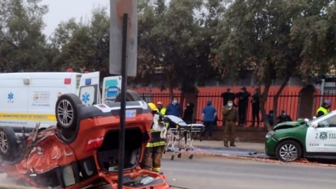 Dos accidentes de tránsito involucran a patrullas de Carabineros en pocas horas en Romeral