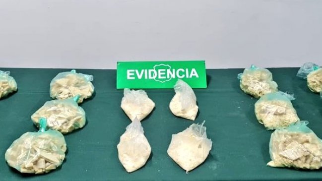 Pasajero fue sorprendido portando 16 bolsas con clorhidrato de cocaína