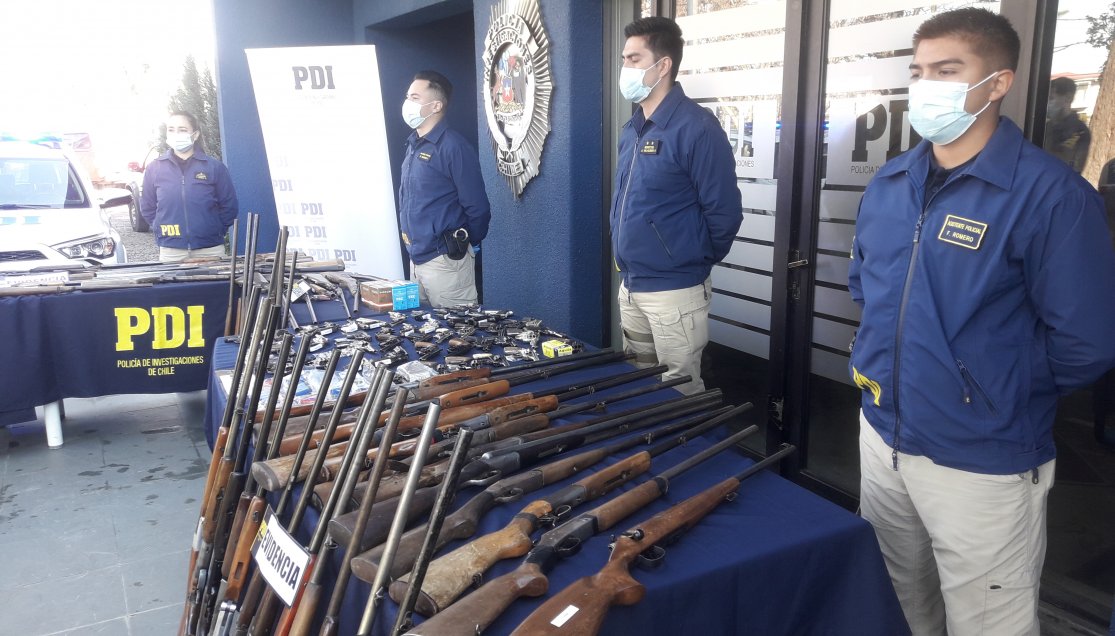 PDI recuperó más de 100 armas de fuego irregulares desde domicilios de Ñuble