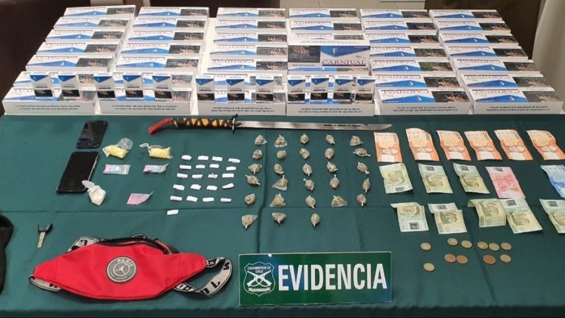 Tres detenidos por microtráfico en Chillán: Se movilizaban con pasta base, marihuana, éxtasis y 
